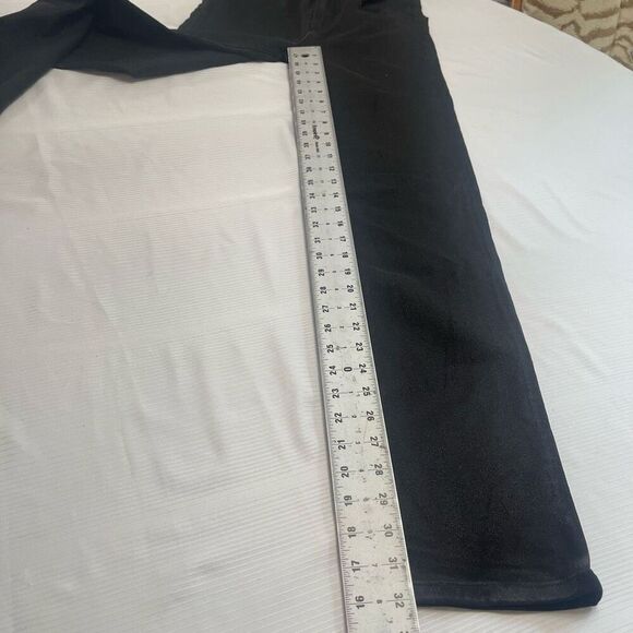 Le Jean By Charlie Gay High Rise Sabine Straight Black Waxed Denim Jeans Size 26 - Picture 4 of 9